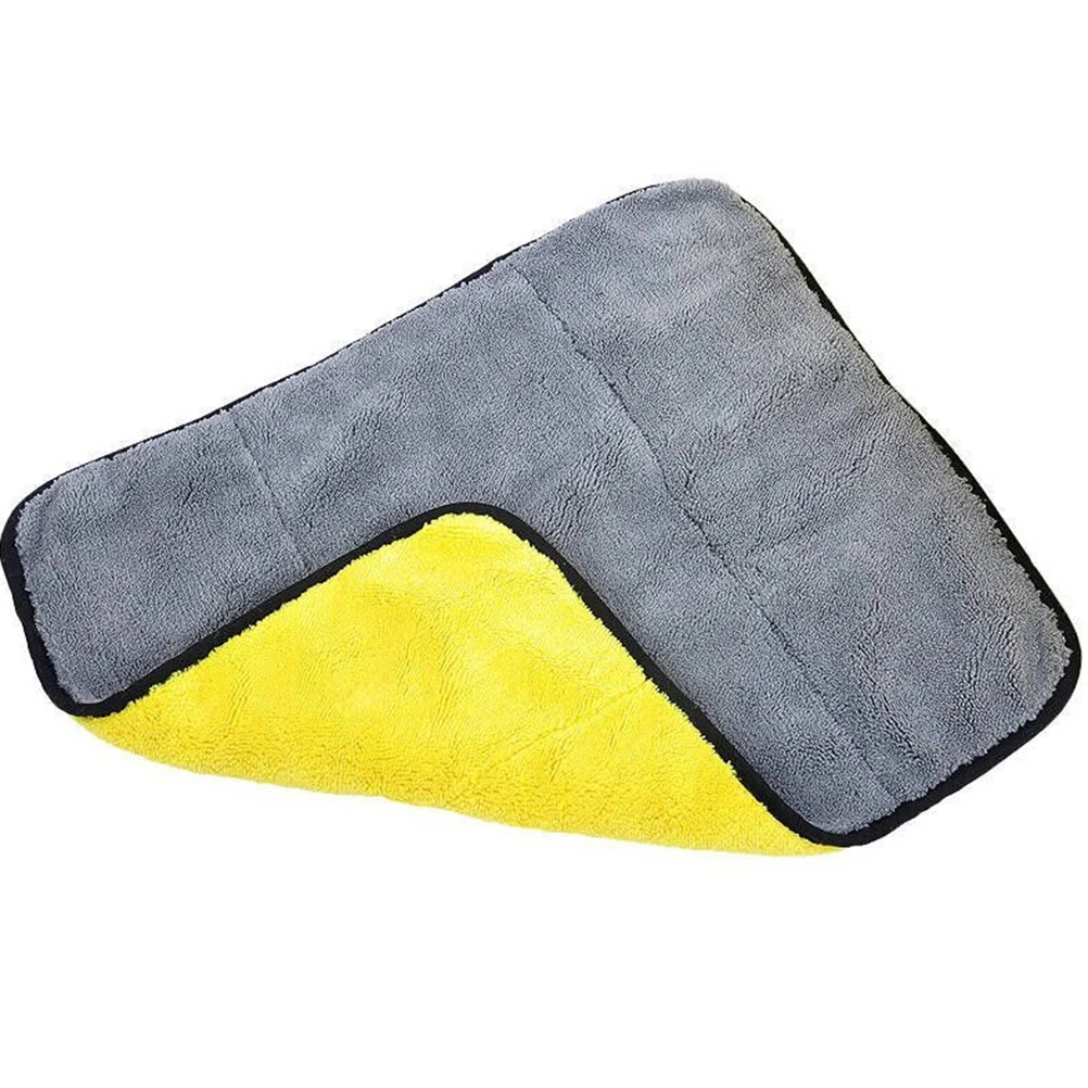 

2pcs Thickened Double-Sided Microfiber Cleaning Cloth 40X30Cm Bright Color Absorbent Tear Resistant Hanging Loop For Dish Wash
