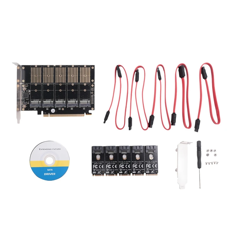 Pcie X16 M.2 Key B Nvme SSD Adapter Card PCB M.2 NGFF To SATA-Ⅲ NGFF SSD Expansion Card