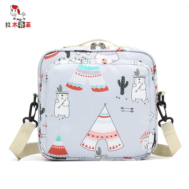 Sunveno Baby Diaper Bags Maternity Bag for Disposable Reusable Fashion Prints Wet Dry Diaper Bag Double Handle Wetbag 22x23x10CM