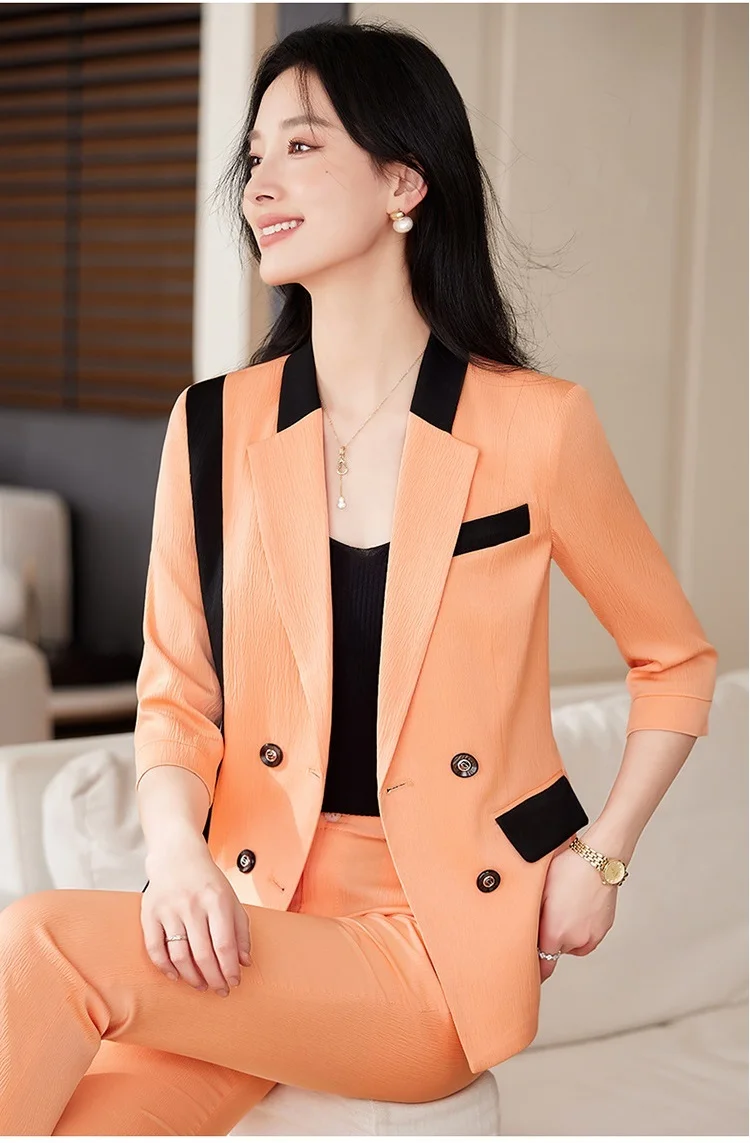 Formal Elegant Pantsuits with Pants and Jackets Coat Spring Summer Women Business Office Work Wear Career Interview Blazers