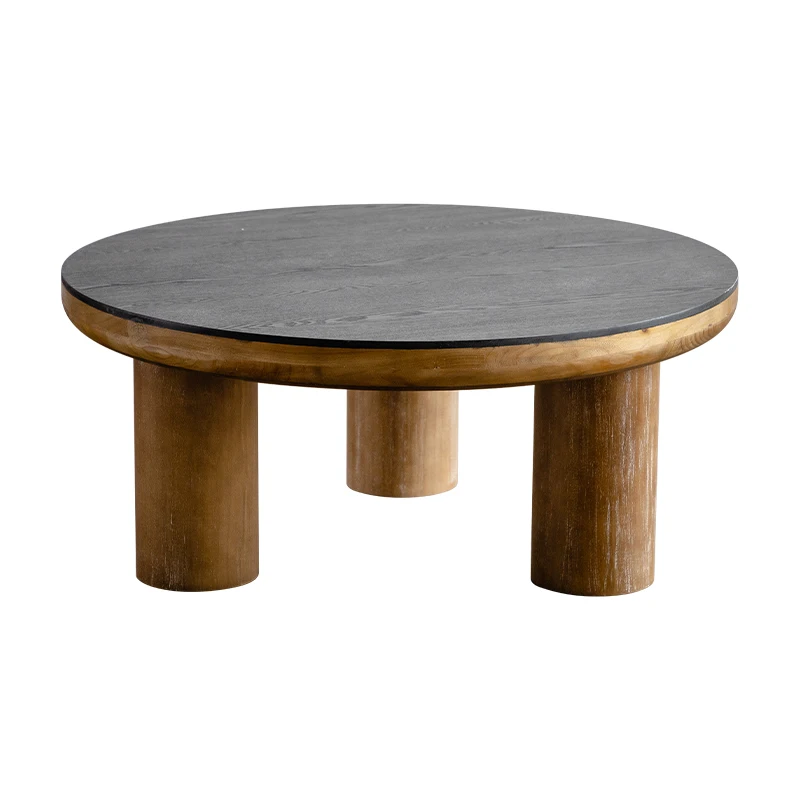 

Wabi-sabi retro, round coffee table, sofa edge table, homestay home small apartment living room tea table