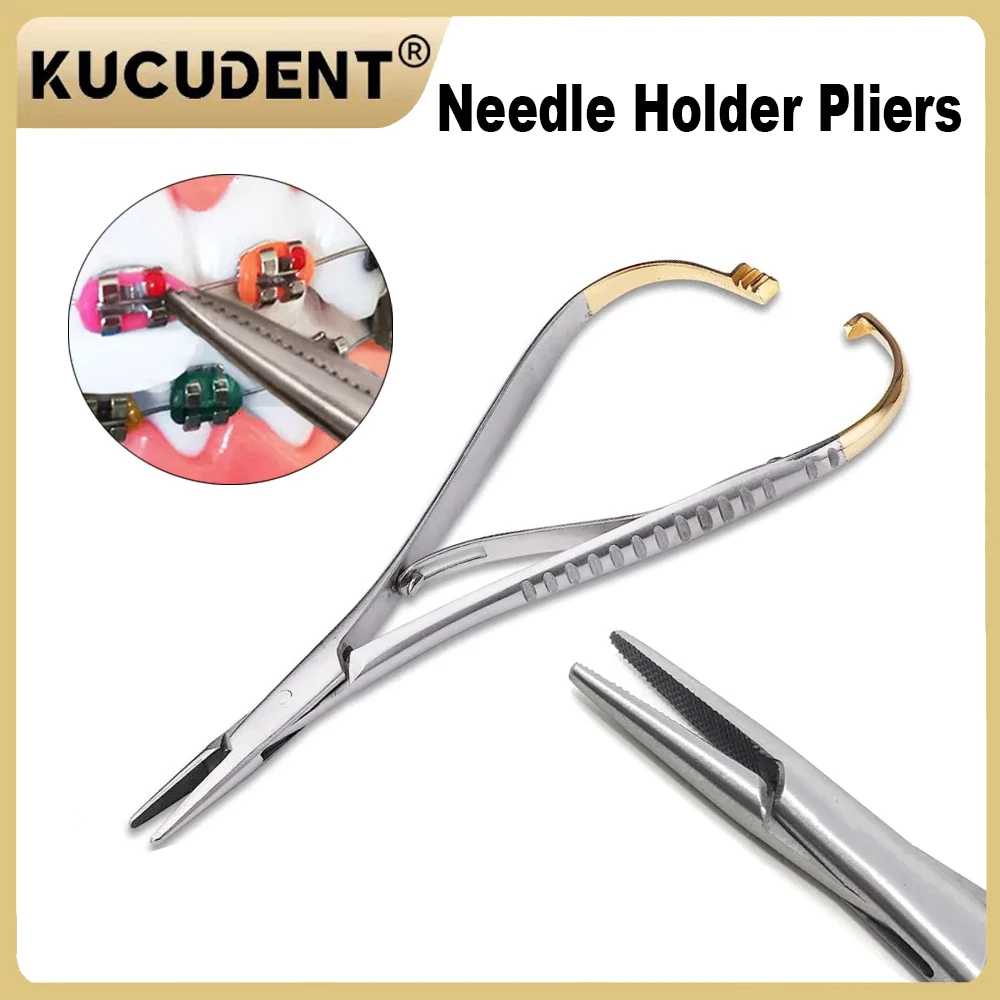 

1PC Dental Needle Holder Mathieu Forceps Stainless Steel Orthodontic Tweezers for Dentist Surgical Instruments Tools