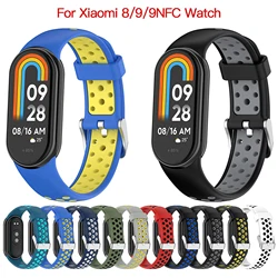 For Xiaomi Band 8 9 NFC Silicone Watch Strap Colorul Breathable Smart Watchband Replacement Bracelet for Xiaomi MiBand 8 9 Strap