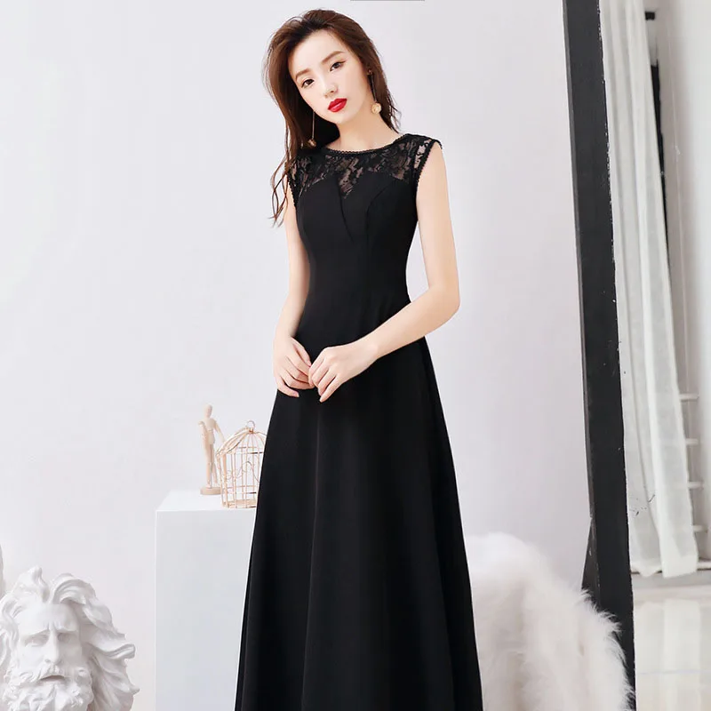 DongCMY New Elegant Women's Wear Thin Evening Dress Women 2025 Host Black Bridesmaid Dresses Women