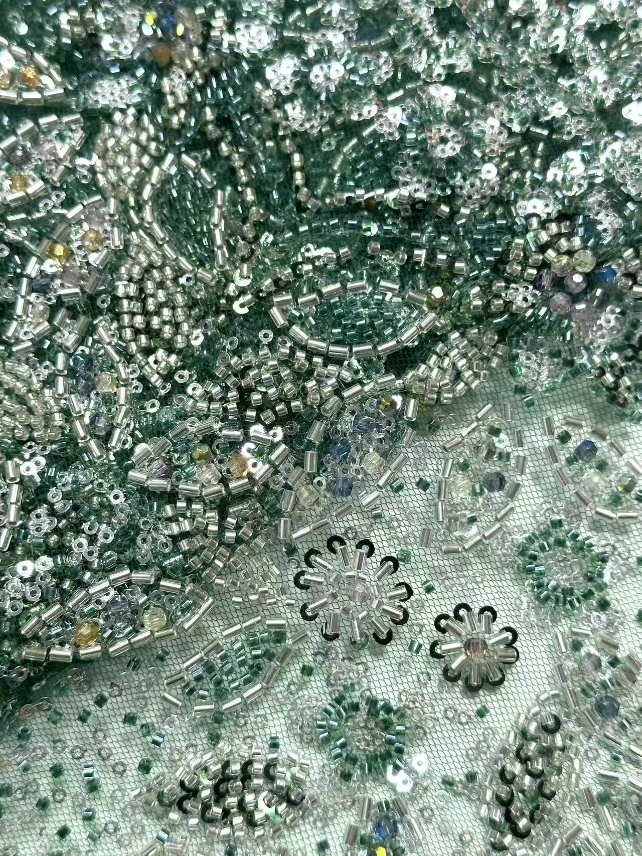 Tela de encaje de tul con cuentas africanas marrones, tela de encaje de lentejuelas nigerianas de alta calidad, Ideal para vestidos de fiesta y vestidos de boda 2036