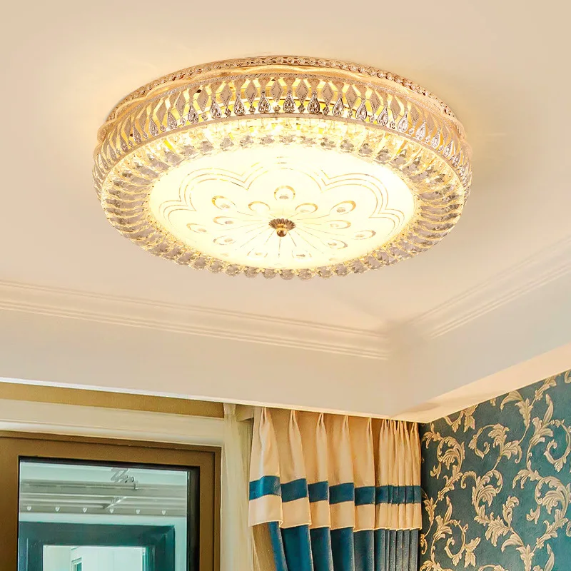 

Luxury Gold Crystal Ceiling Light Modern Simple Round Bedroom Ceiling Light LED Ceiling Light Home Lamps and Lanterns