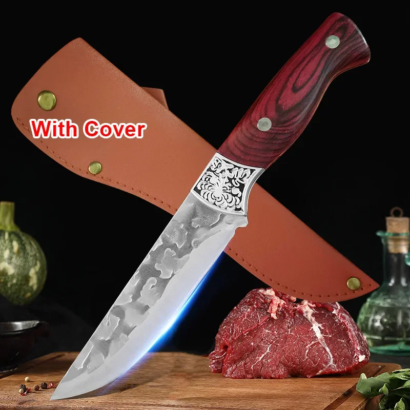 Boning Knife Cleaver Meat Barbecue Slicing Fish Fruit Utility Kitchen Knives Plastic Handle Hand Forged Chef Cleaver Steak Knife