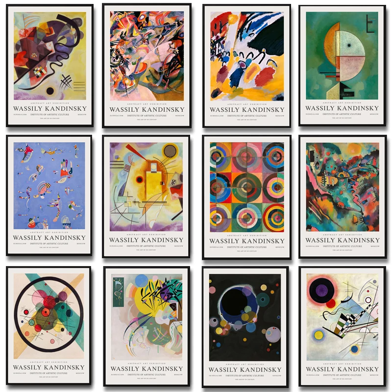 Wassily Kandinsky Abstract Art Canvas Painting Concentric Rings  Exhibition Posters and Prints Cuadros Wall Art Home Decor