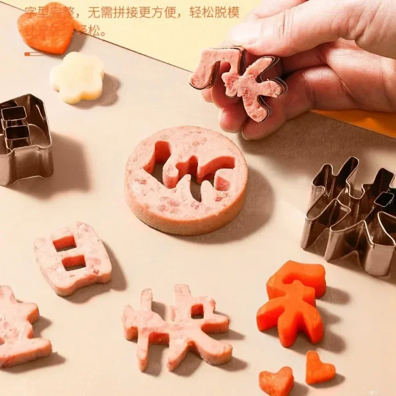 Roestvrijstalen Groentesnijder Vormen Set Voor Kinderen Kinderen Diy Mini Food Fruitsnijders Vorm Koekjesvorm Met Vorken