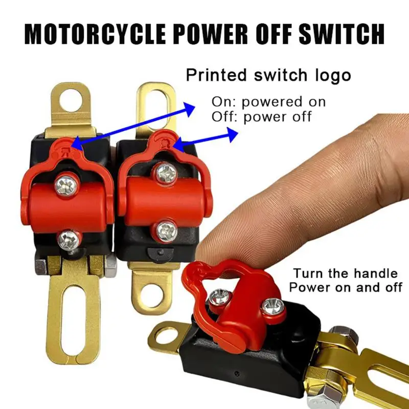 Motorcycle Power Off Switch With Durable Brass Connector And Anti Misoperation Cover For All 2 Wheel And 3 Wheel Motorbikes