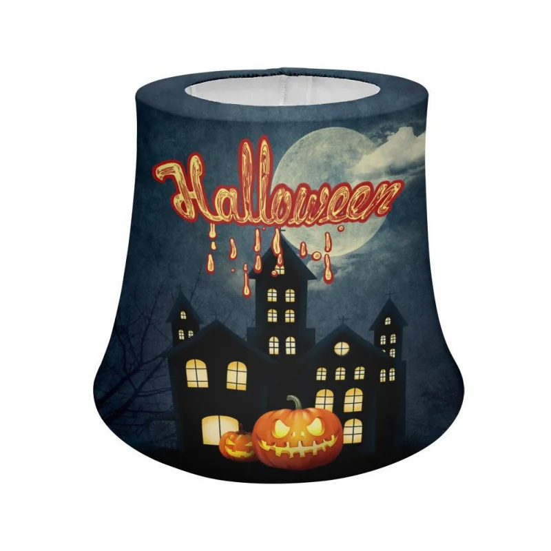 Factory Direct Supply Desk Lampshade Wansheng Theme Pumpkin Floral Bat Lampshade with Iron Frame Home Bedside Decorations Custom