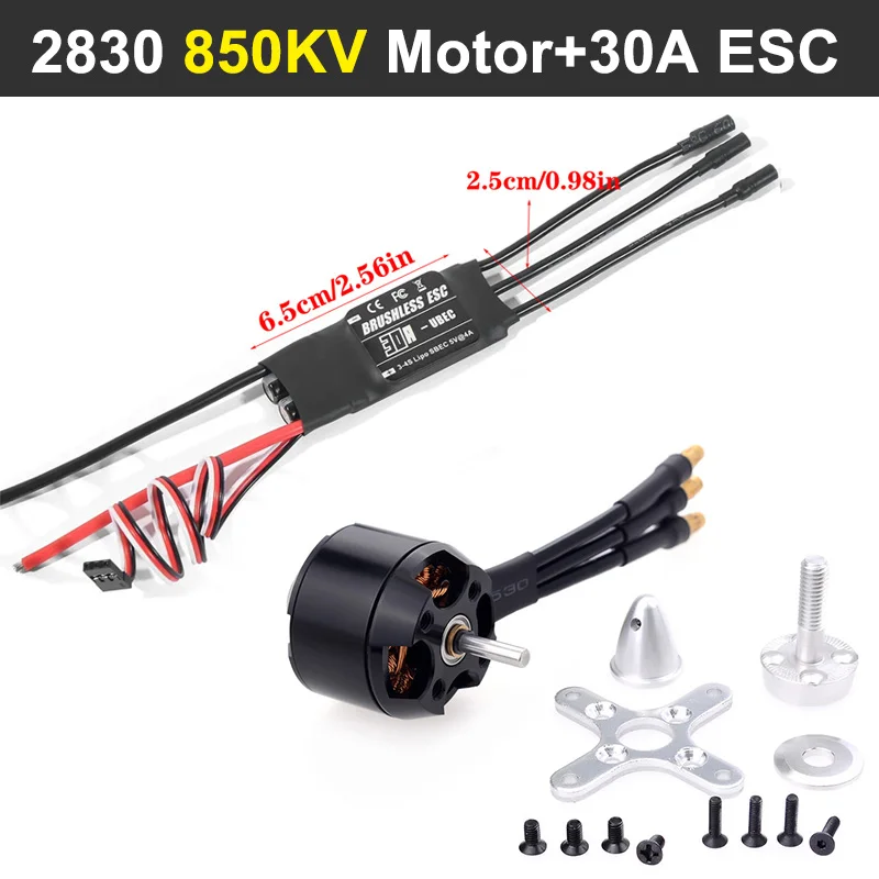 OVERTREFFEN HOBBY C2830 borstelloze motor met 30A ESC 750KV 850KV 1000KV 1300KV voor RC Fixed-wing FPV Drone Zweefvliegtuig Vliegtuig Vliegtuigen