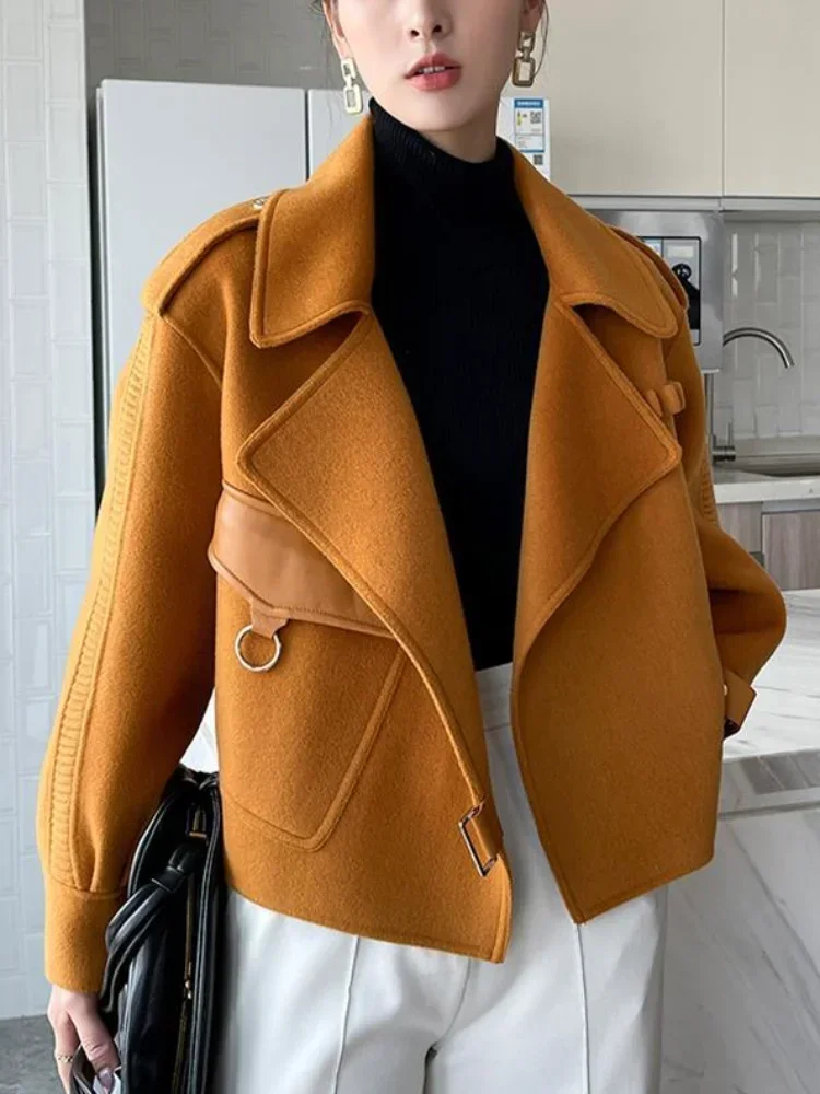 Women Jacket High Street Turn-down Collar Loose Autumn and Winter Coats for Women Fashion Wool New Warm Women\'s Winter Coat 2024