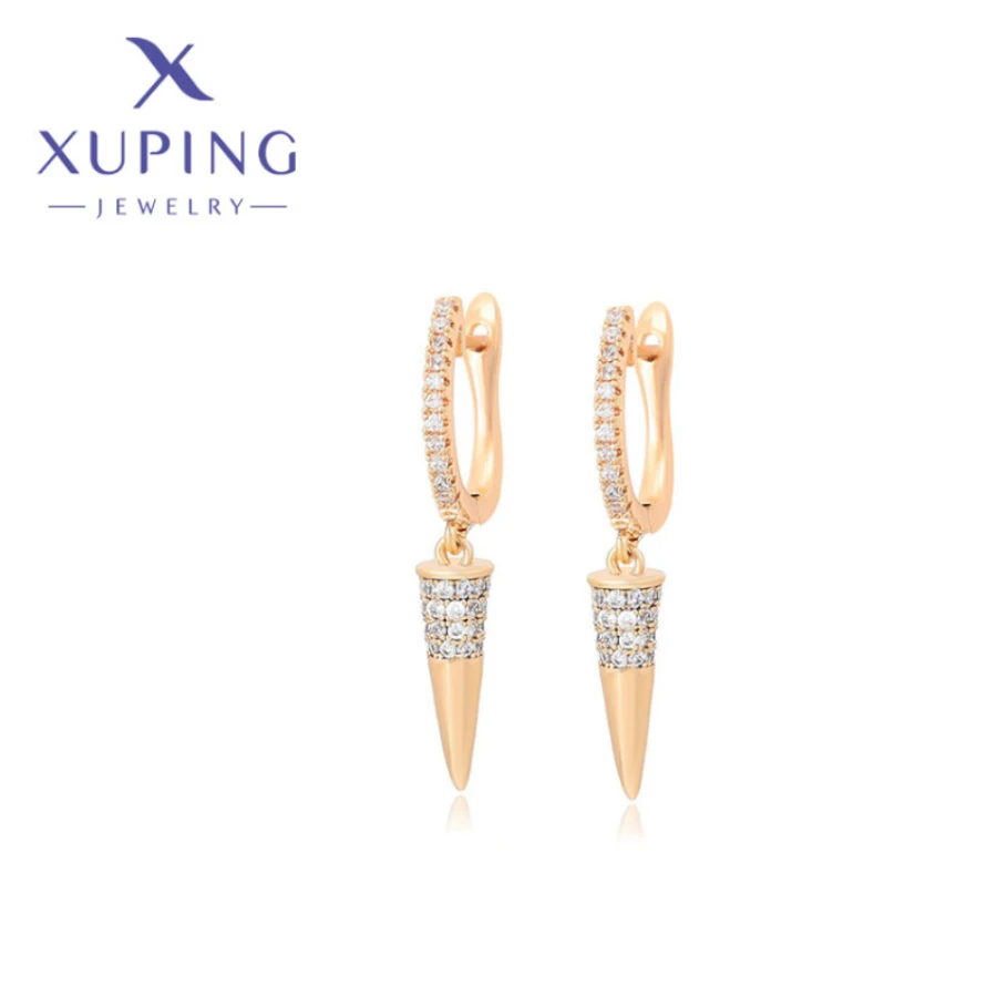 Xuping Jewelry New Fashionable Exquisite Simple Gold Color Piering Hang Earrings for Women Schoolgirl Christmas Gifts S00139553