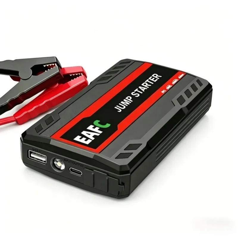 600A Tragbarer Auto-Starthilfe-Booster für Notfälle, für Benzin ≤3.0L 12V, mit DO Anti-Reverse-Stecker, Dual USB & LED