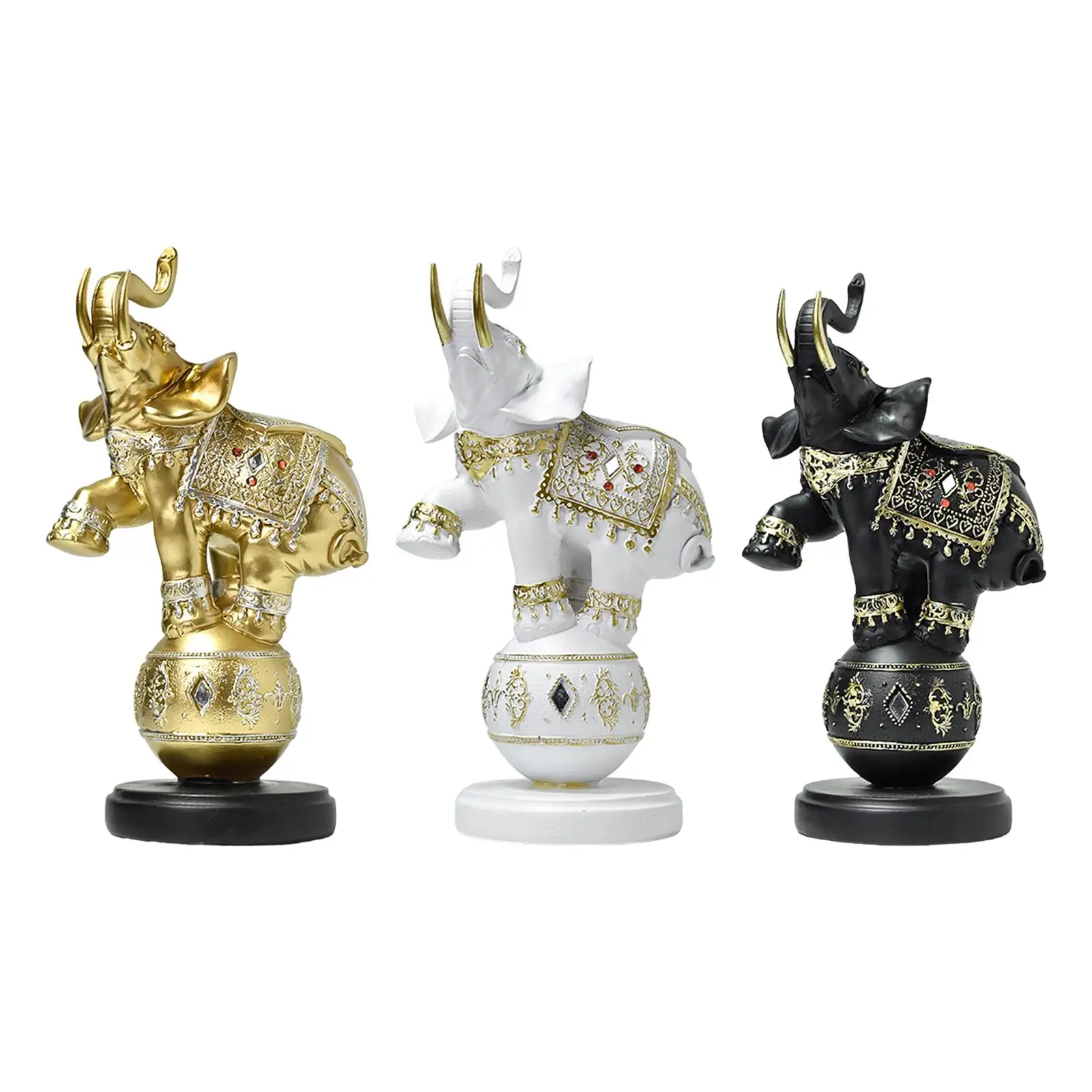 

Resin Elephant Statue Animal Figurine Feng Shui Fashion Ornament Art Sculpture
