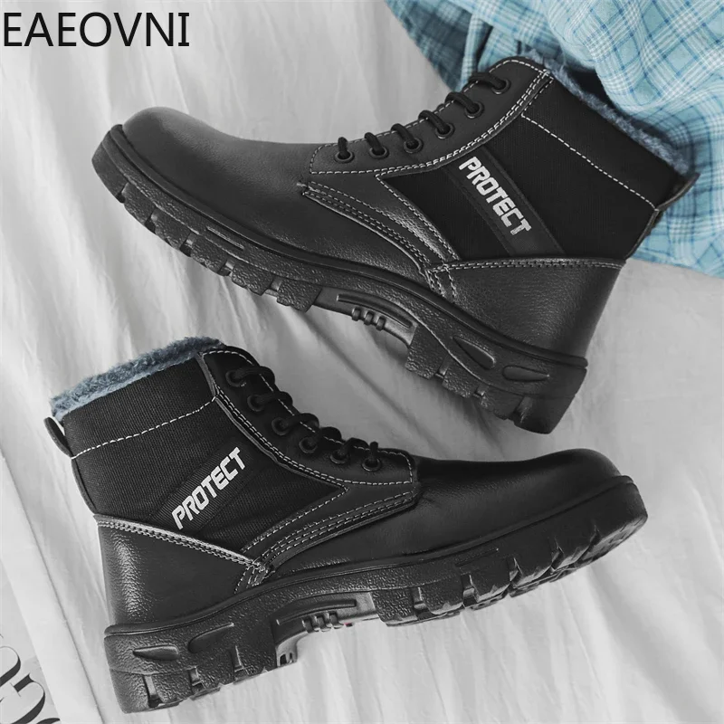 Outdoor Men\'s Boots Leather Boot Man Trendy All-match Soft Comfortable Personality Anti-wear Shoes for Men Vintage British Style