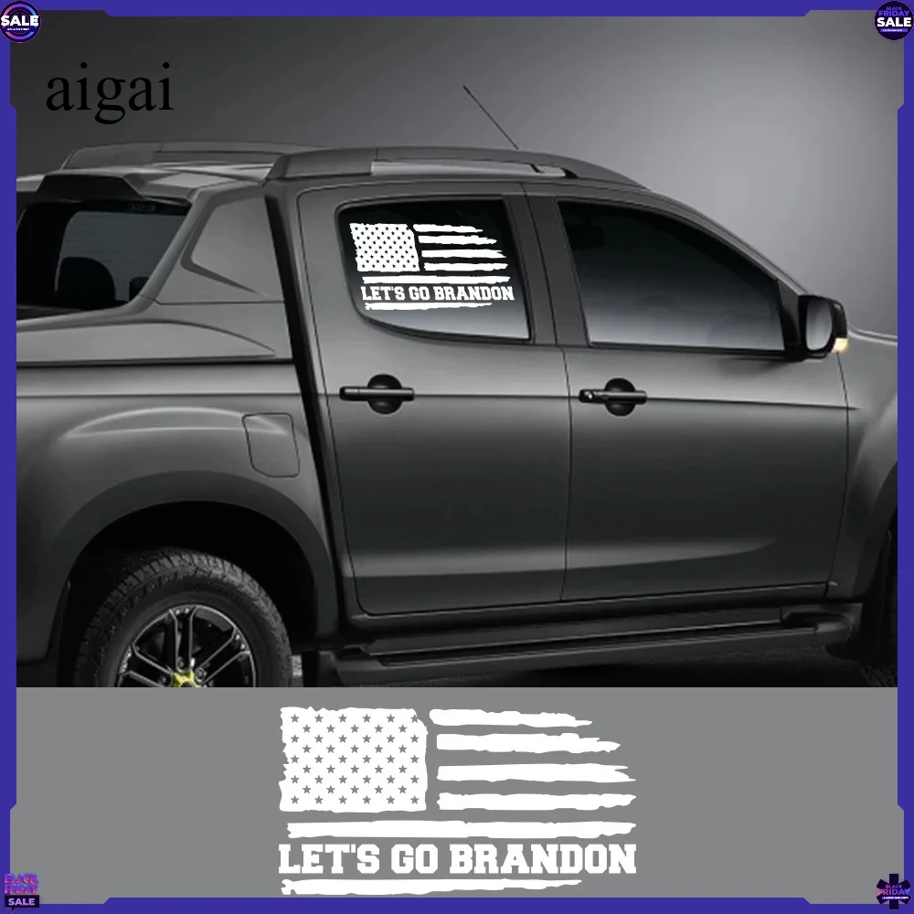 Наклейка на автомобиль «Let's Go Brandon» с американским флагом, виниловая наклейка для окон автомобиля, грузовика, стен, ноутбуков, декоративная виниловая наклейка для автомобилей, грузовиков, внедорожников, пикапов