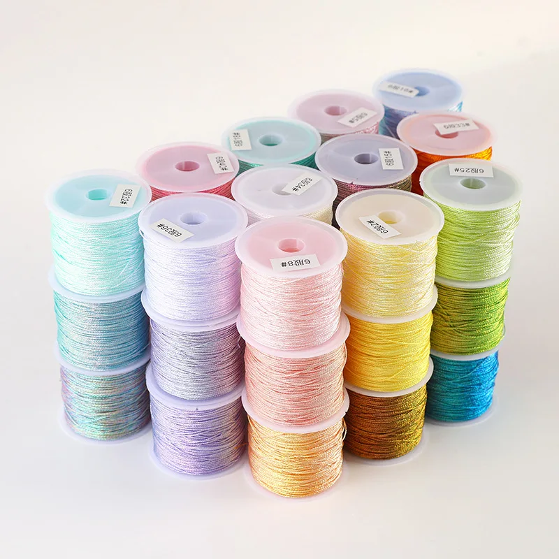 50 Meters Fantasy Embroidery Zongzi Braided Line Chameleon Bracelet Material Line 6 Gold Wire Winding Manual Diy Line Lotus
