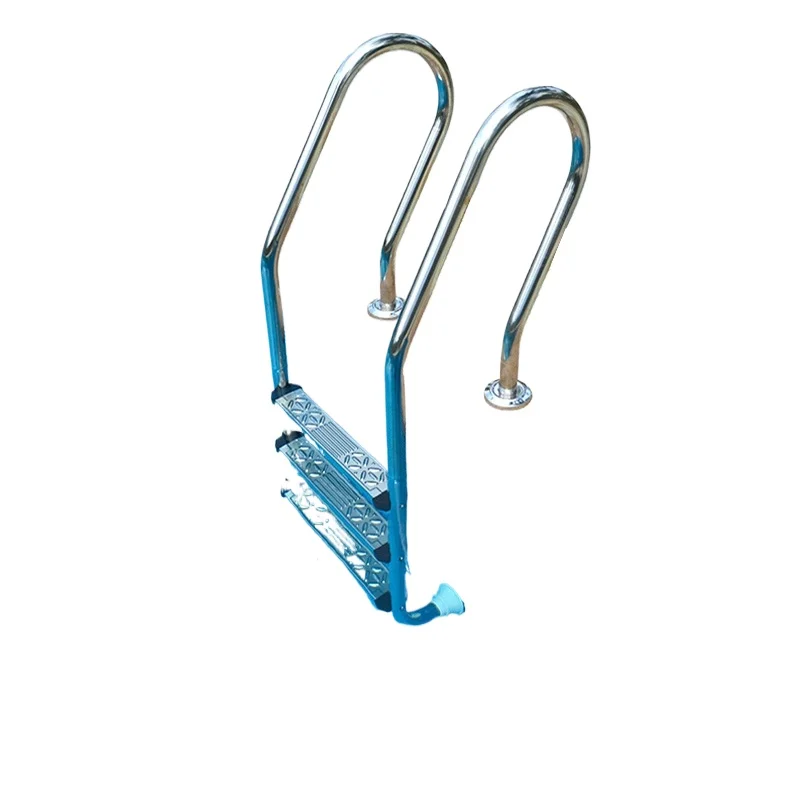 Stainless Steel Swimming Pool Ladder with Diamond Pattern Steps and Handrail for Inground and Above Ground Pools