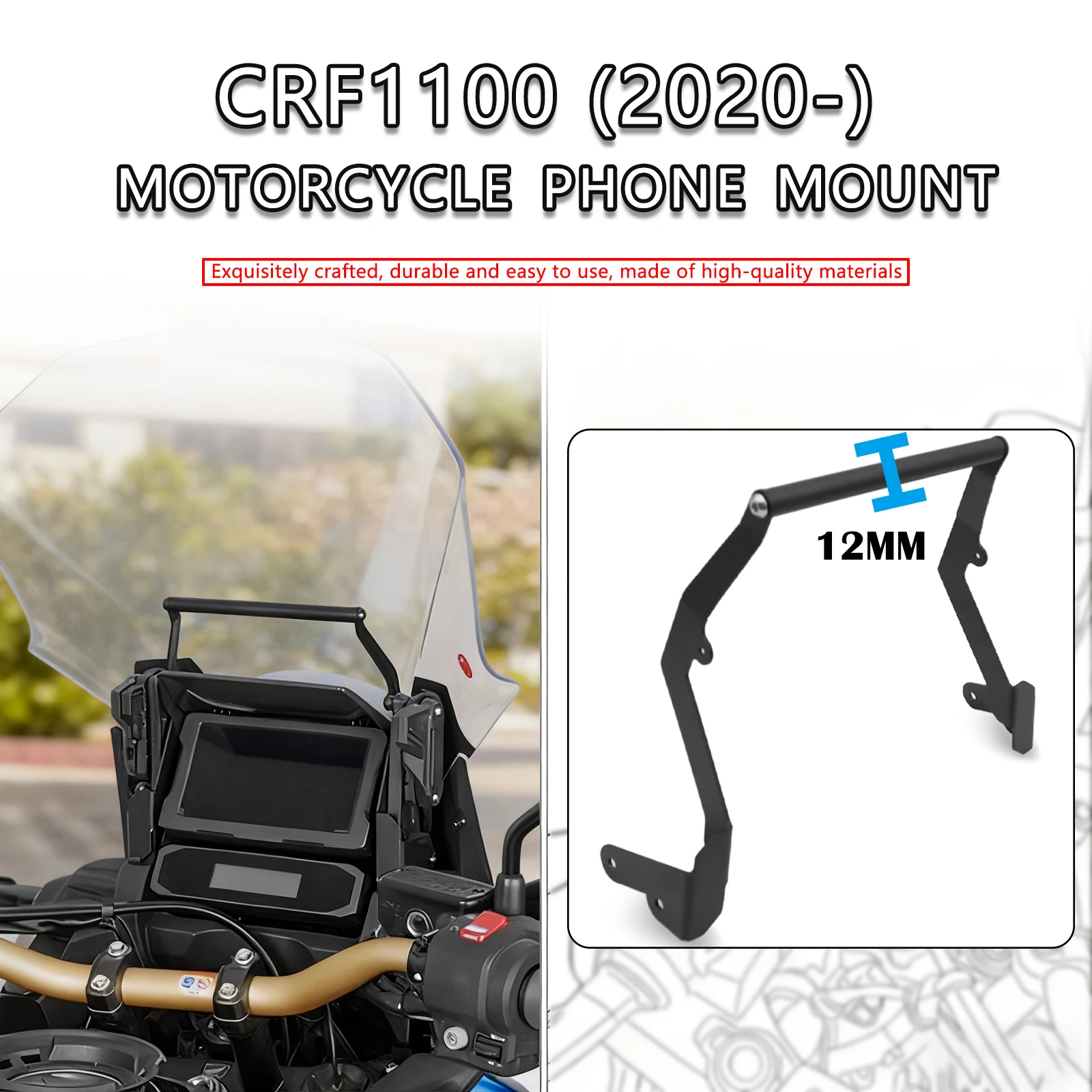 

For Honda Africa Twin CRF1100 2020-2025 Motorcycle USB Phone Holder Navigation Bracket Navigation Plate Adapt Bracket