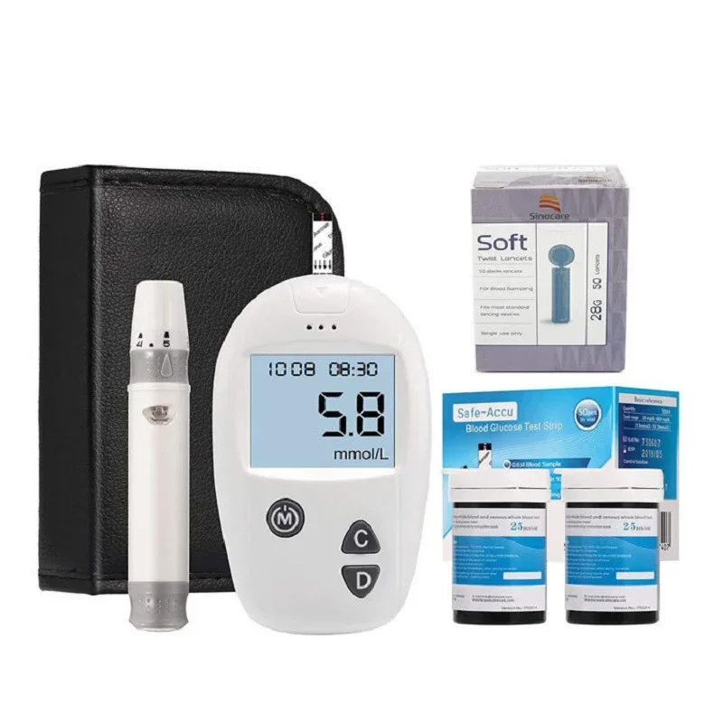 Sinocare Safe Accu Household Blood Glucose Tester Digital Blood Glucose Meter and Test Strips