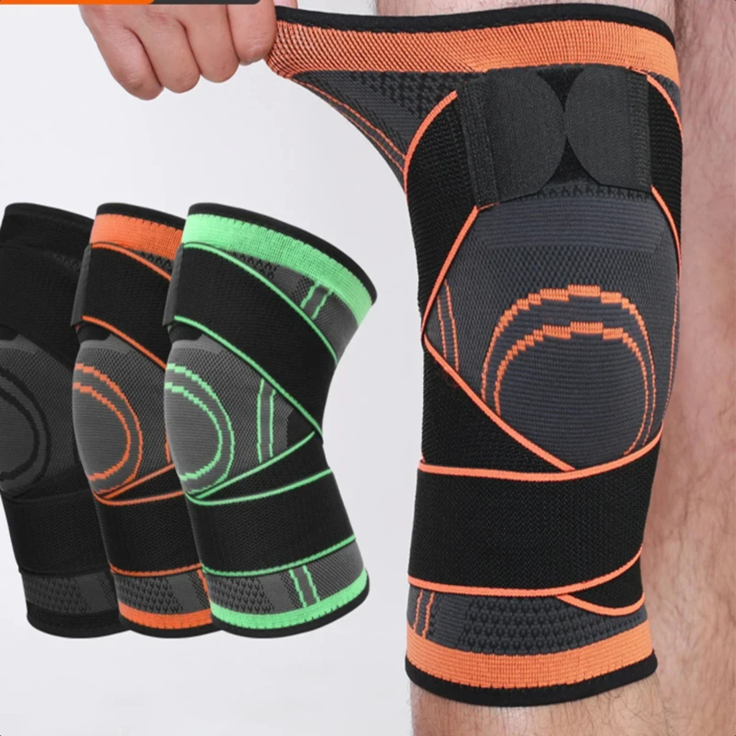 

1pc Knee Pads Braces Sports Support Kneepad Men Women Pressurized Elastic Support Fitness Gear Basketball Run Brace Protector