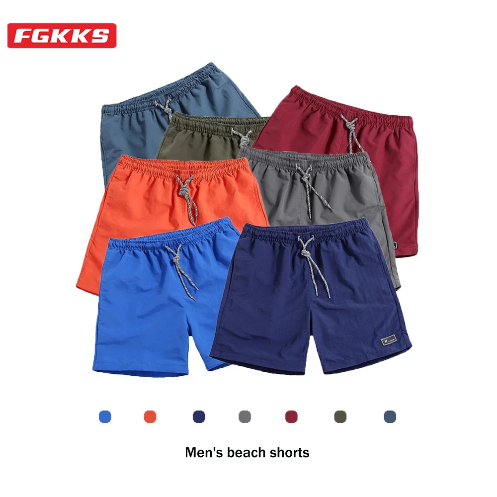 FGKKS 2023 Casual Shorts Summer New Solid Color Breathable Sweat Absorbing Shorts High-Quality Design Trend Fashion Shorts Men