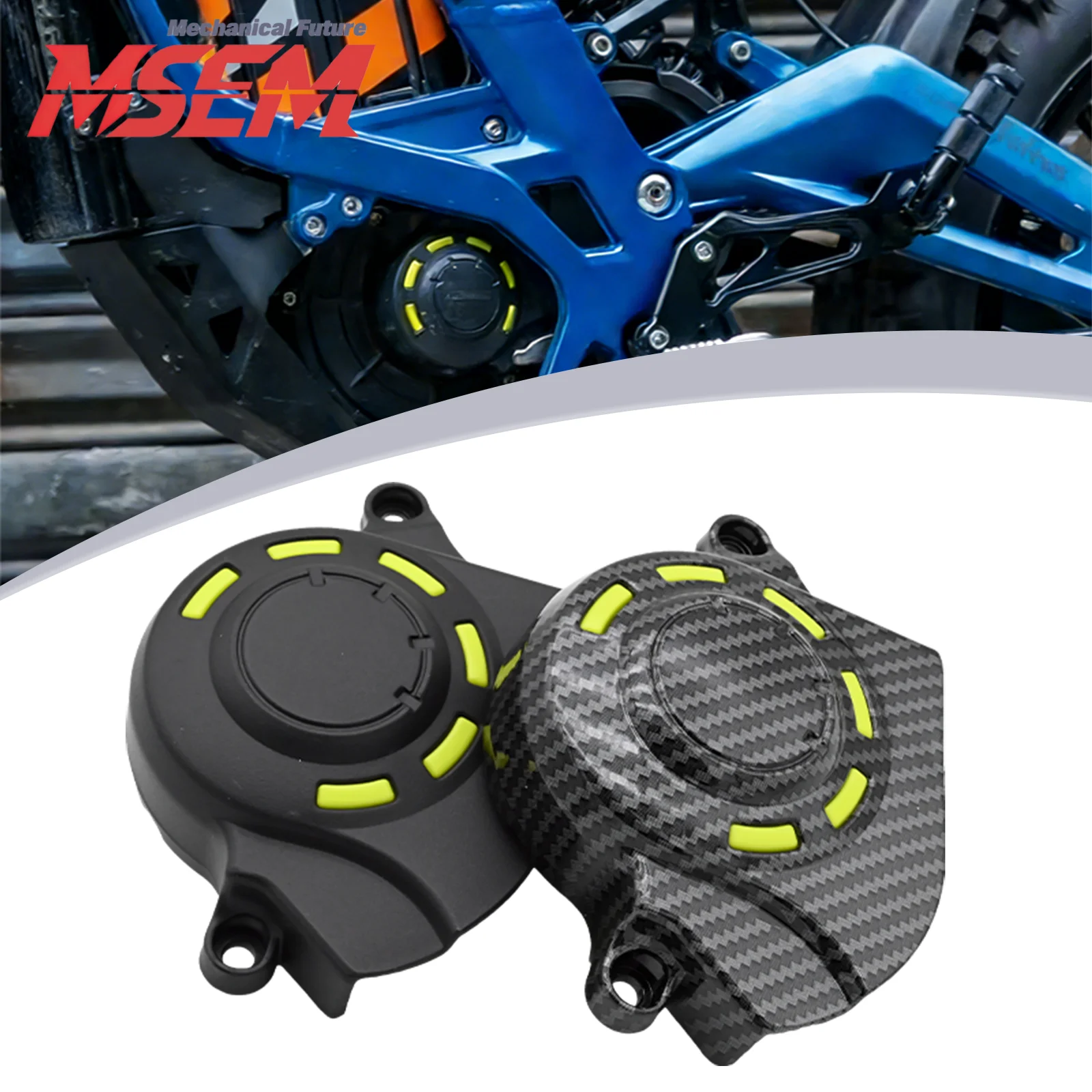

Electric Cross Country Bike Engine Case Saver Cover Carbon Fiber Motor Pulley Guard For Sur-Ron Light Bee S & Light Bee X part