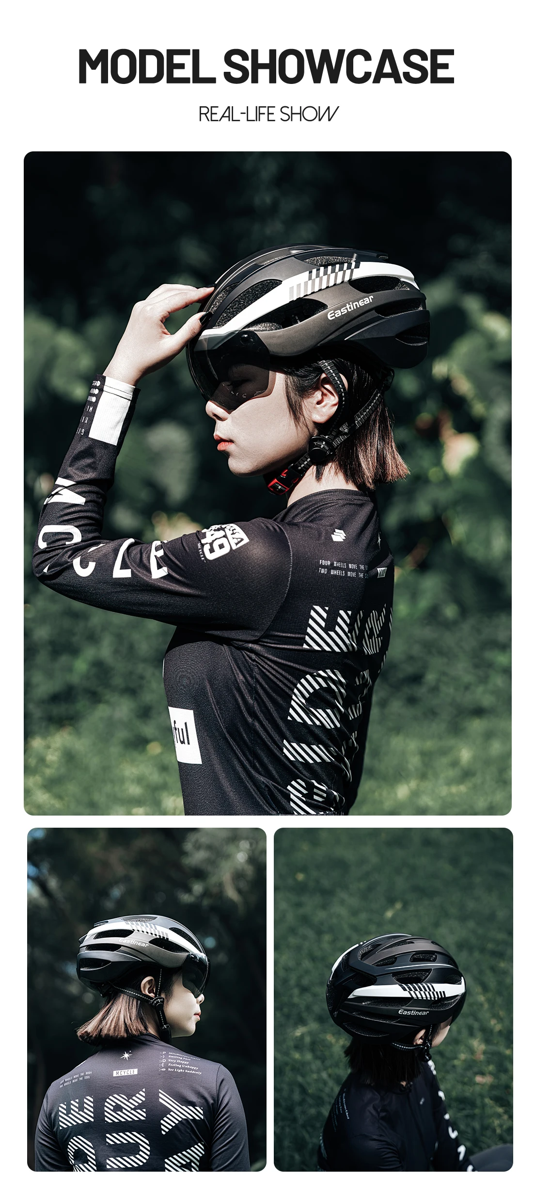 Eastinear Hochwertiger Fahrradhelm, verstellbar, ultraleicht, atmungsaktiv, für Autobahn, MTB, Radfahren, Harthelm mit Schutzbrille – Detail 13