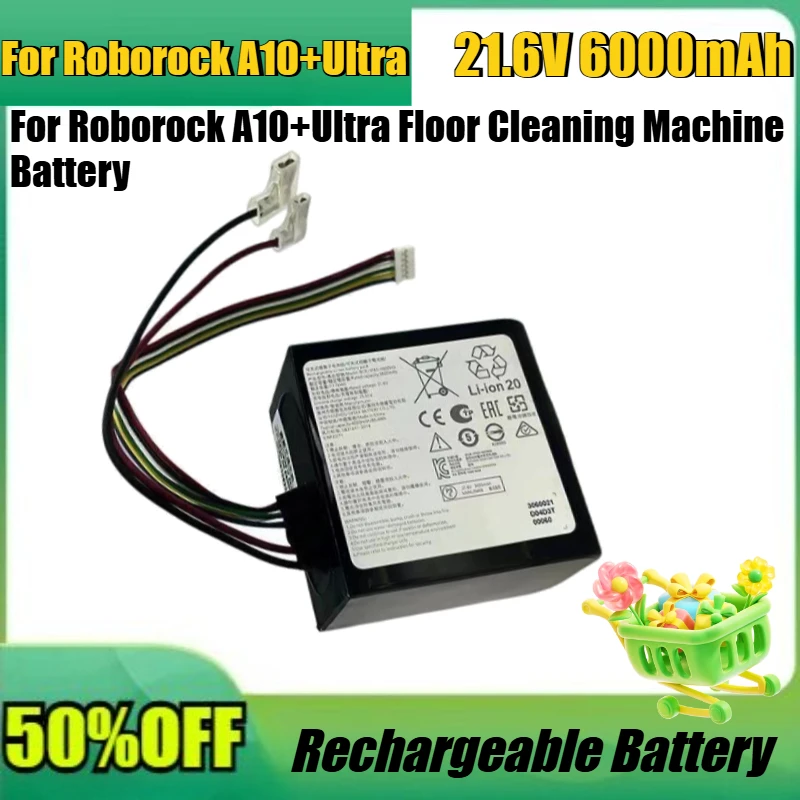 

New High Quality 6000mAh Rechargeable Battery for Roborock A10+Ultra Floor Cleaning Machine Battery