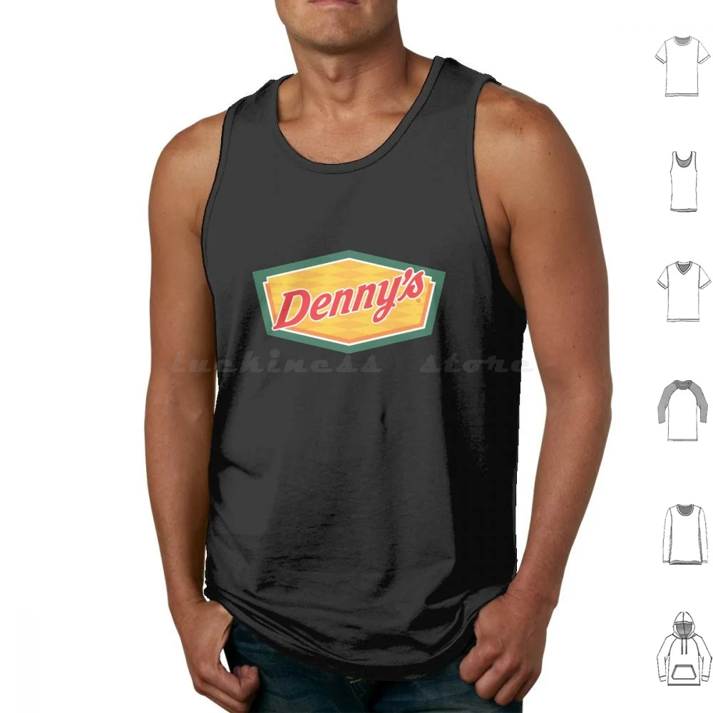 Dazzling Denny's Logo Tank Tops Vest Sleeveless Dennys Breakfast Diner Funny Meme Food Pancakes Logo Milf Dennys