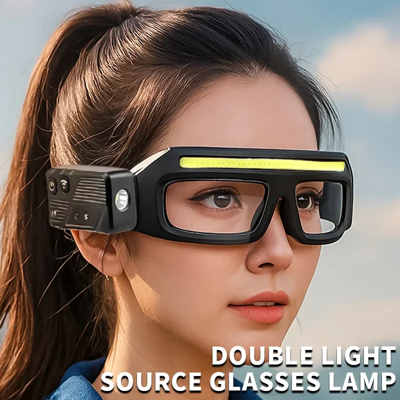 Waterproof XTE Touch-Sensitive Headlamp with Type-C Charging Multifunctional Glasses Light Compact Warning Light Portable Design