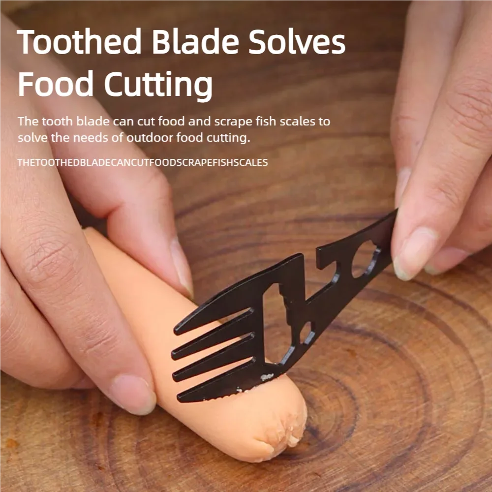 التخييم متعددة الوظائف صافرة سكين بقاء شوكة ملعقة المطبخ في الهواء الطلق متعددة الوظائف وجع فتاحة الزجاجات