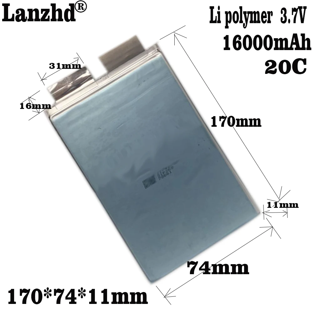 1-10 pz semplice 16000mAh 3.7V 40C batteria ricaricabile ai polimeri cella agli ioni di litio per barche modello, scooter, protezione delle piante