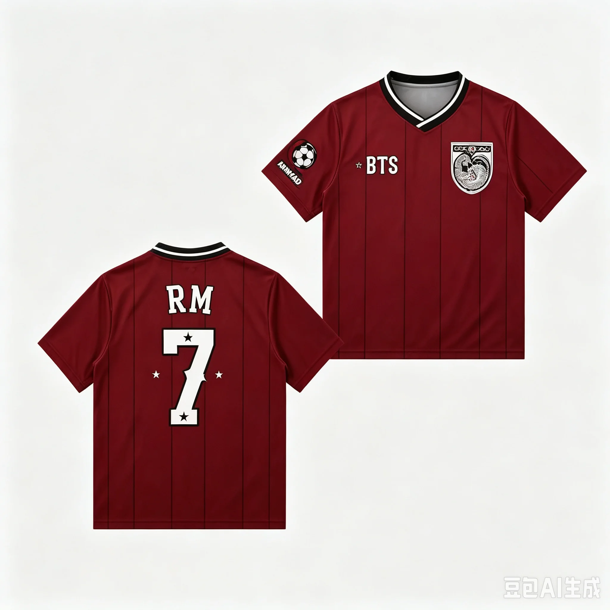 Kpop-Fan-Trikot, Nummer 7 Aufdruck, weinrotes Fußballtrikot, Familien-Matching, Polyester-Sport-T-Shirt, Kpop-Fan-Merch, lässige Streetwear – Detail 9