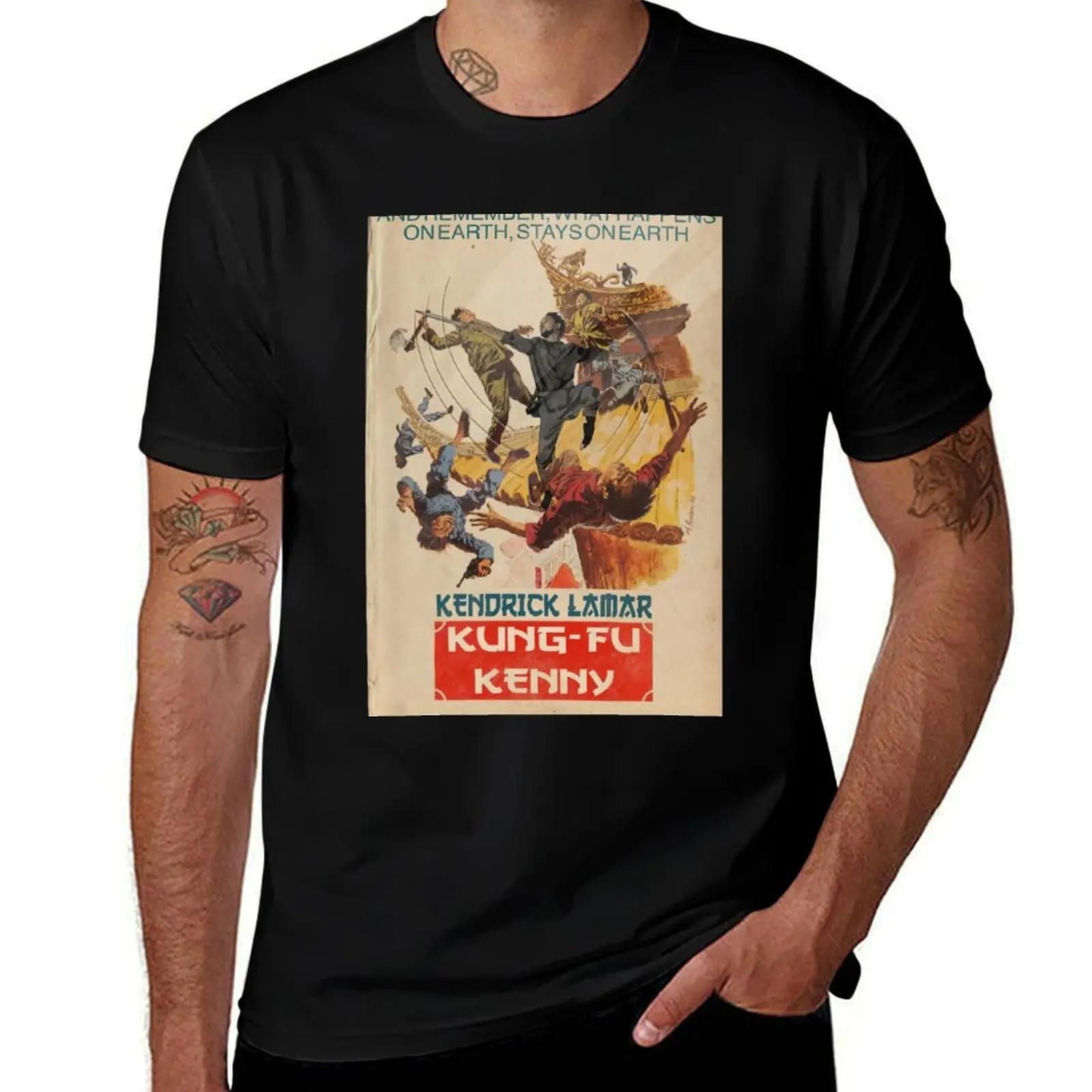 Kung Fu Kenny Album And Remember, What Happens On Earth, Stays On Earth T-Shirt Worker Basic Short Sleeve Tee T-Shirt
