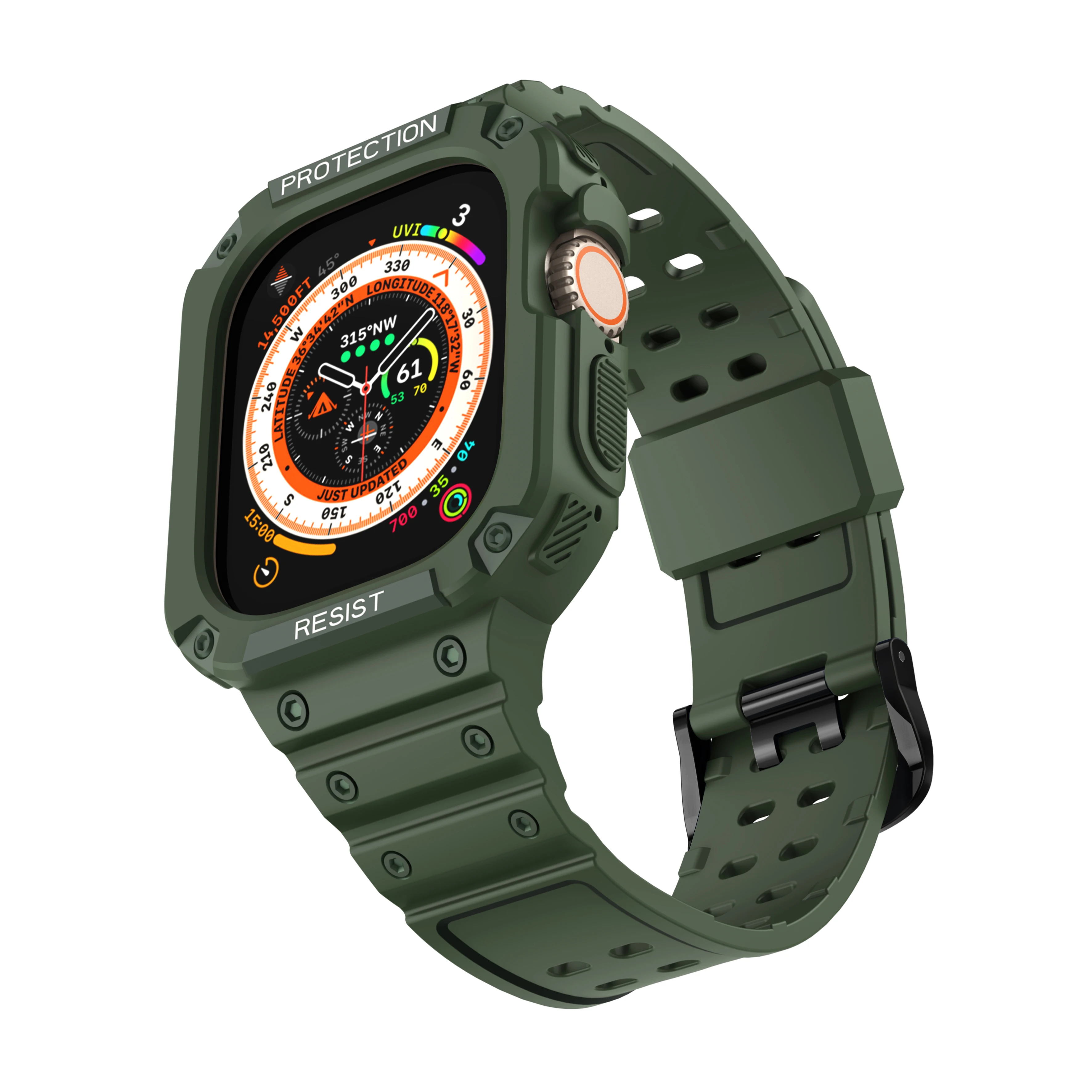 Tpu Horloge Band Voor Apple 8 Ultra 49Mm Tpu Geïntegreerde Horloge Band Effen Kleur Serie Polsband