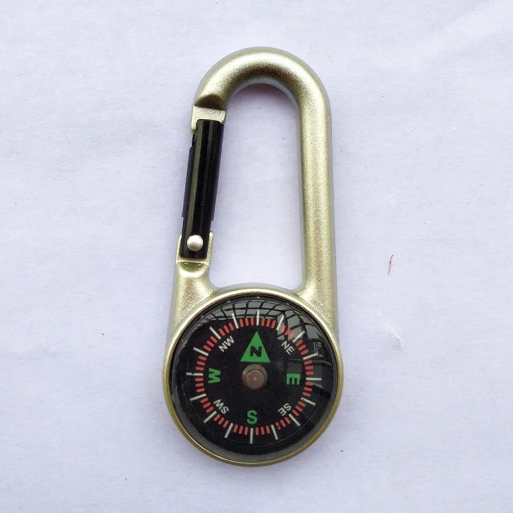 

2 Pcs Compass Keychain Hiking Outdoor Multifunctional Carabiner Alloy Travel Camping Oil Survival Portable