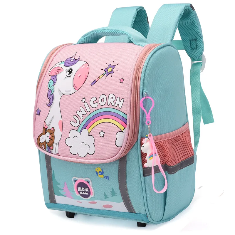 Cute Unicorn Rainbow Waterproof Kids Backpack - Cartoon Animal Dinosaur Design Primary School Bag for Children Kindergarten