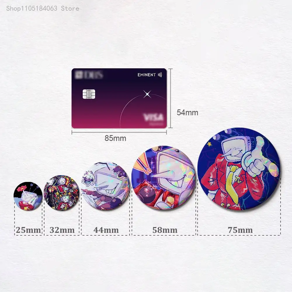 D-Deltarune Tenna Badges 25 32 44 58 75 mm Round Cosplay Pin Bag Decor Fans Collect Friends Gifts Brooch Souvenir - view 2