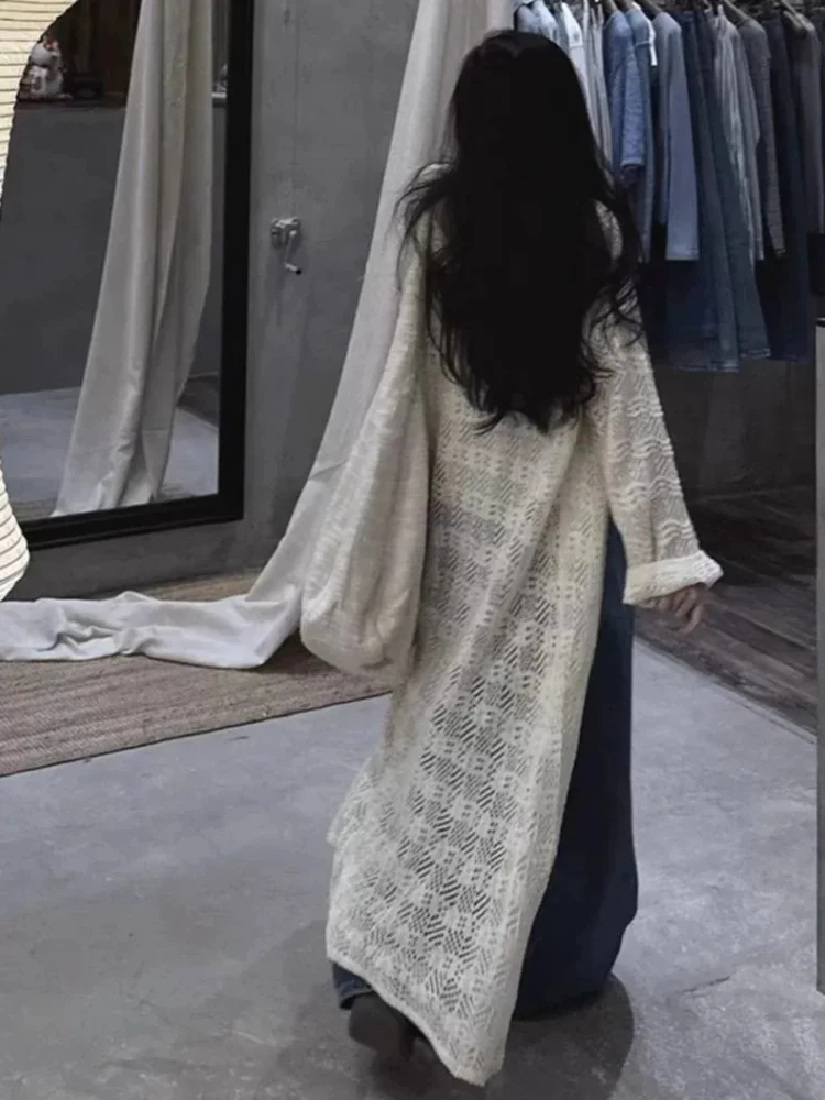 

Oversized Cardigan Women Clothing Bohemian Style Summer Thin Sueter Mujer Hollow Out Pull Femme Casual Fashion Knitted Sweater