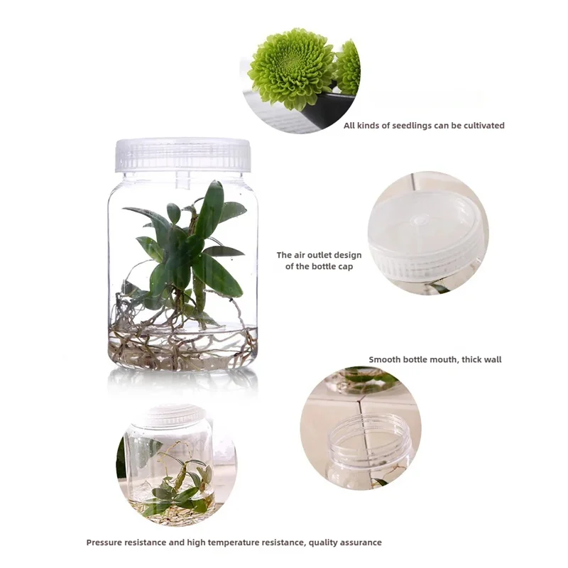 1pc 350mL 500mL Plants Plastic Jars For Bottle Seedling Tissue Culture Seedling High Temperature Resistance  No Deformation