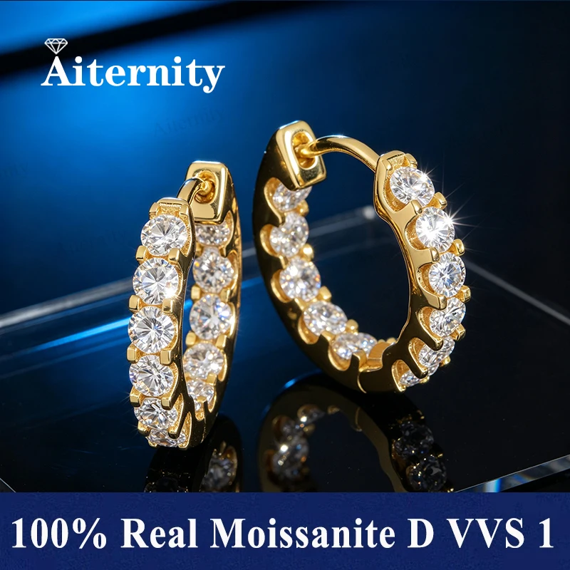 D-Farbe 2,5mm Moissanit-Ohrringe mit GRA-Zertifikat 925 Sterling Silber Creolen Funkelnde Ohrringe für Damen Hochzeit Party Schmuck – Detail 2