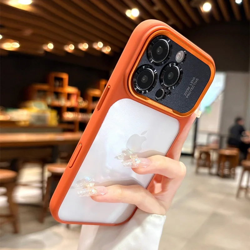 Matte Stoßfänger-Handyhülle Transparent für iPhone 18 17 16 15 14 Pro Max Air Kameralinsen-Schutz Stoßfeste Klare Rückseite – Detail 1