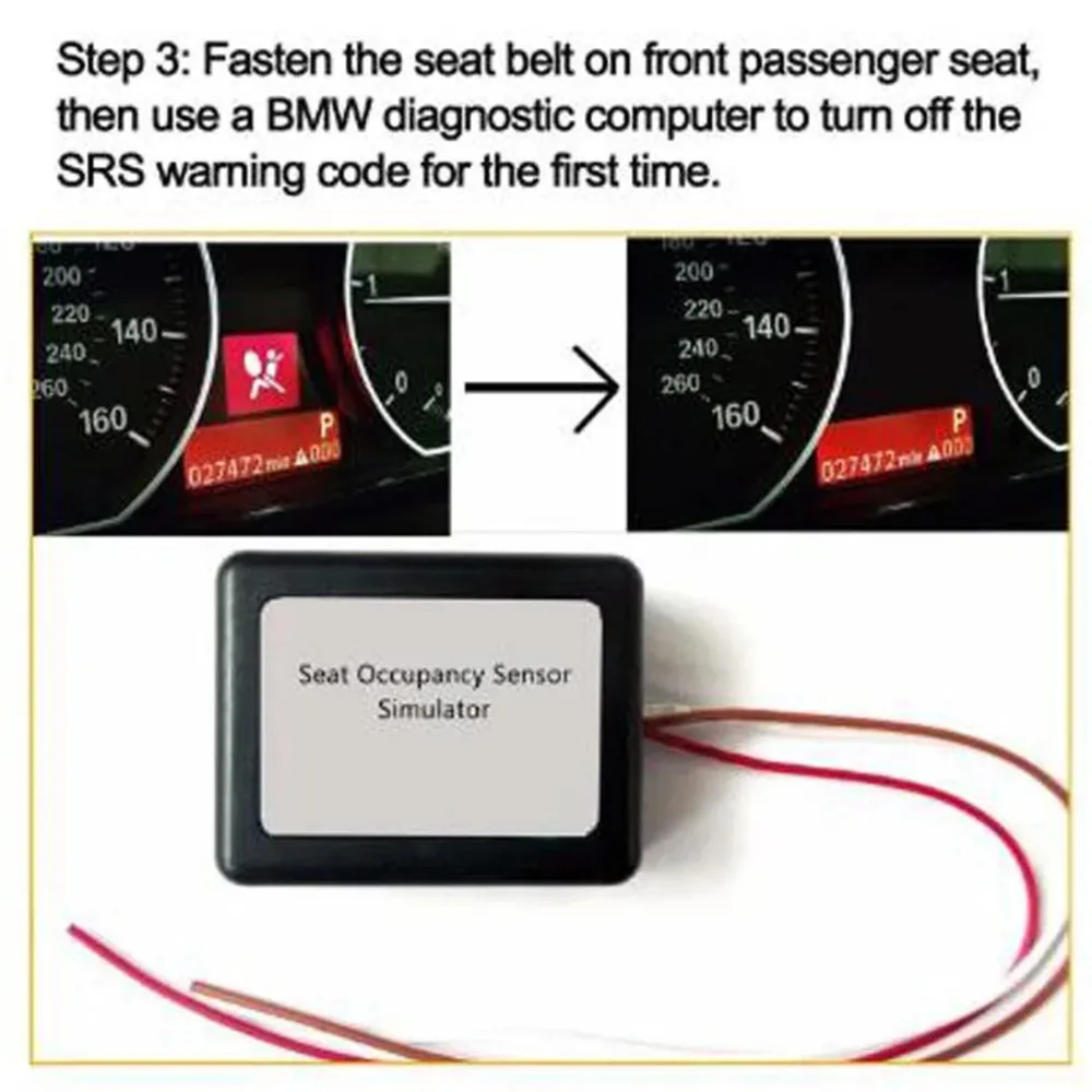 Sensor Emulator Passenger Seat Occupancy Mat Bypass SRS Air-Bag Faulty Warning Code Forbmw E60 X5 X6 E92 E90 E46 E64 - view 2