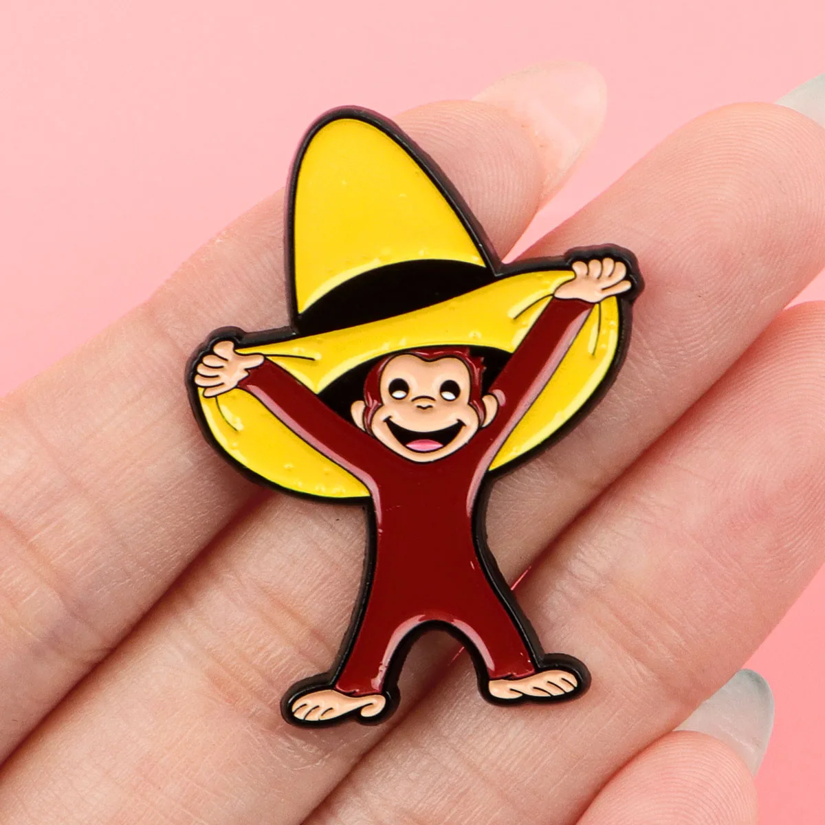 Cute Monkey Enamel Pin Funny Animal Jewelry Cosplay Accessories Kids Gift for Clothes Hat Lapel Pins Brooch on Backpack
