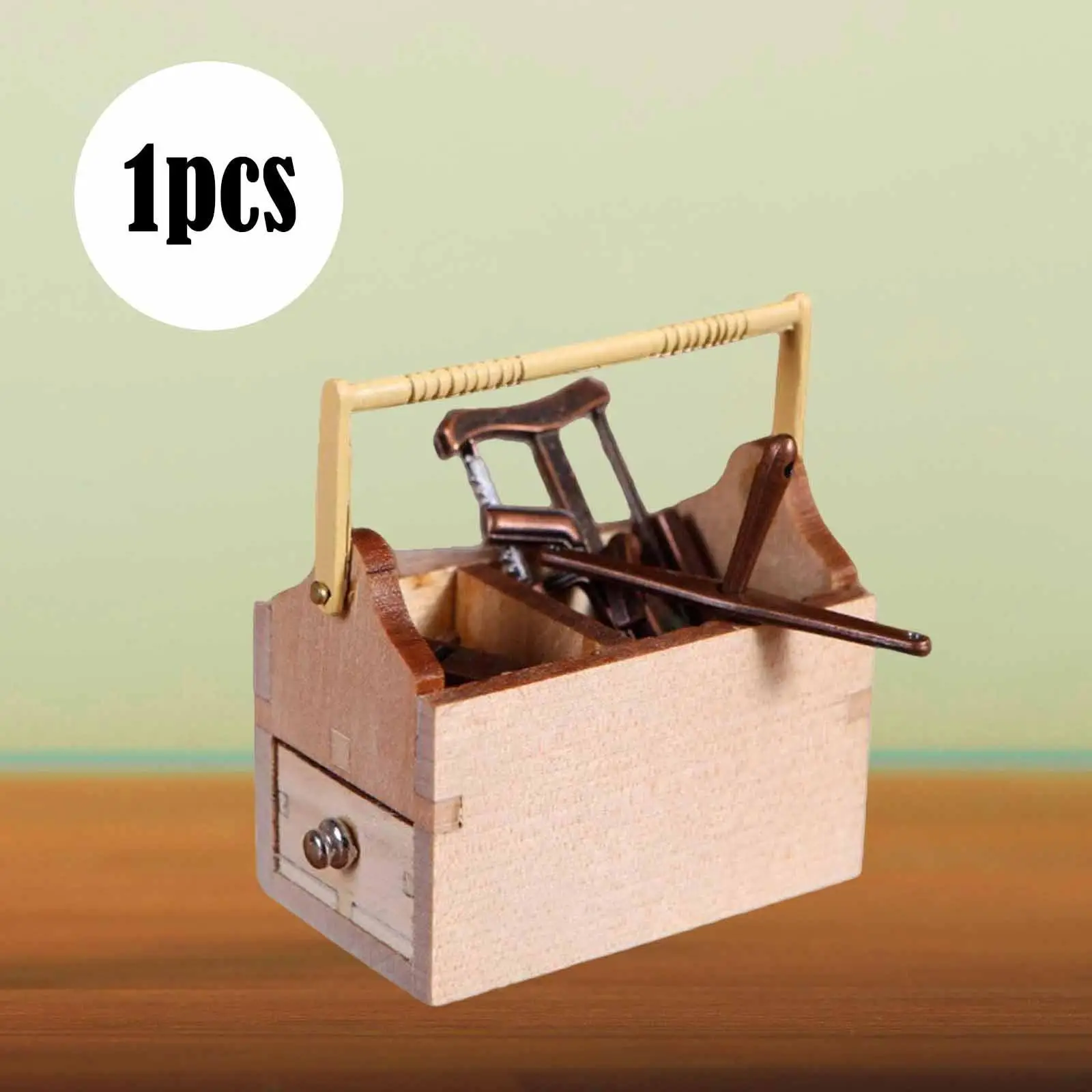 

Doll House Tool Box Miniature Scene Model Small Collections Wood Kids 1/12 Realistic DIY Pretend Toys Doll House Accessories