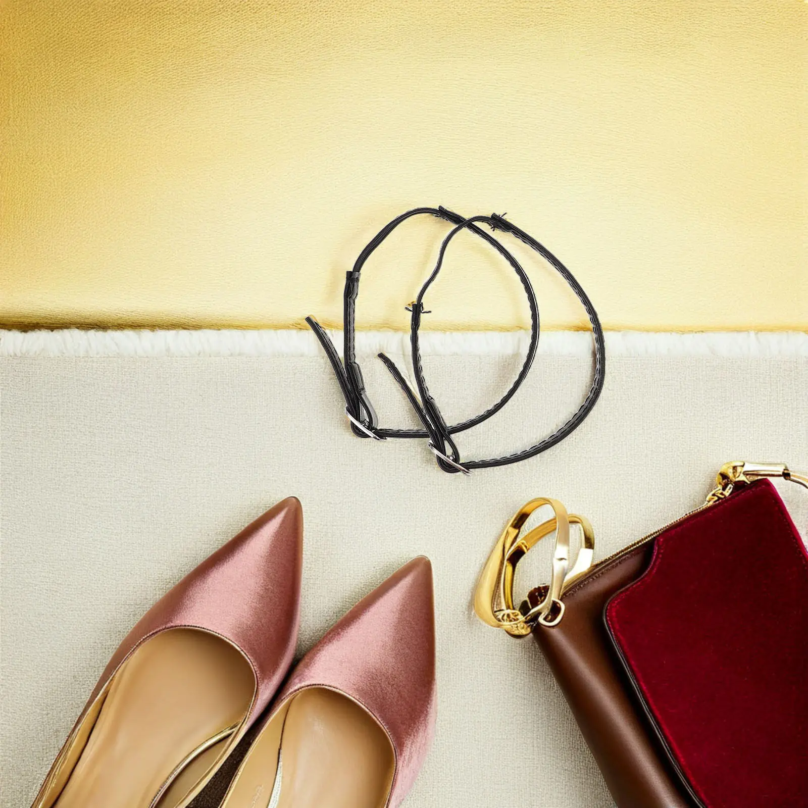 4Pairs High Heel Shoe Straps Adjustable Anti-Loose Buckle Flexible Ankle Wrap Heels for Women Shoe Straps Replacement Elastic