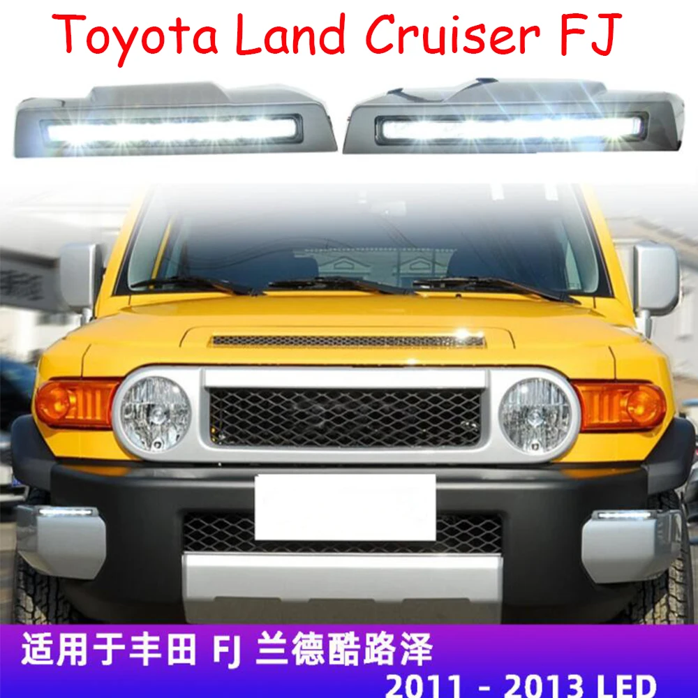 

car accessories bumper headlight for Toyota Land Cruiser prado FJ daytime light 2011~2013y LED for Toyota headlamp Fog light